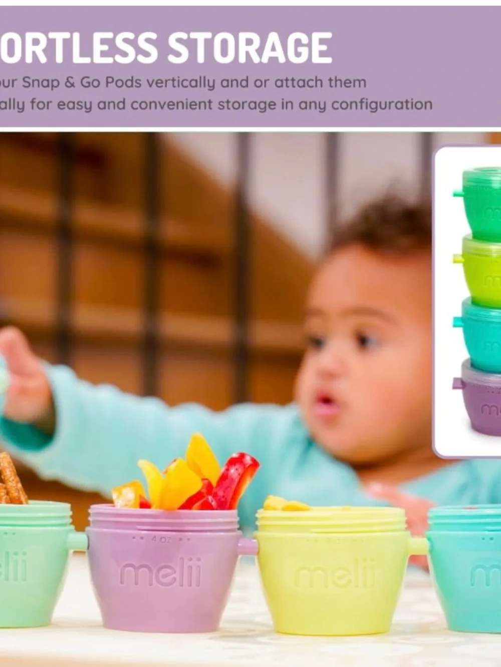 Snap & Go Baby Food Baby Storage pods Cups - Pastel Set of 10